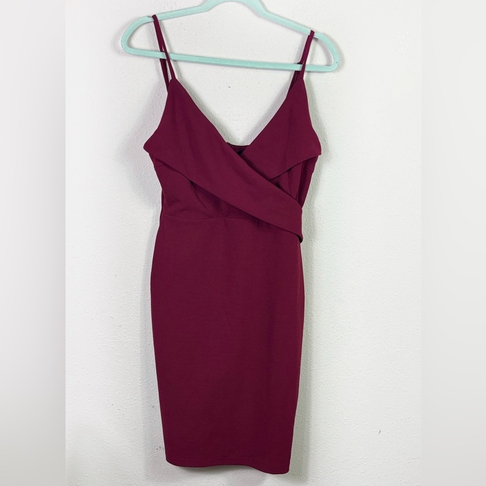 Lulus Burgundy Mini Bodycon Dress Spaghetti Straps size Large